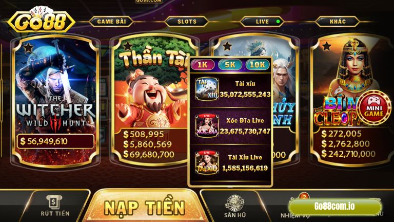 Bội thu khi chơi nổ hũ đổi thưởng tại Go88