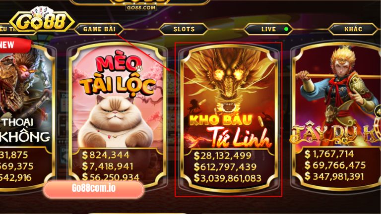 Slots Kho Báu Tứ Linh là một trong những game nổ hũ siêu hot
